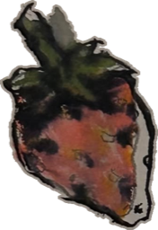 Watercolor strawberry, a drawing by twikoi