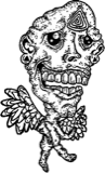 Left winged head, a drawing by twikoi