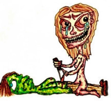 Orange snail creature, a drawing by twikoi
