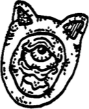 Upper left cat face, a drawing by twikoi