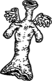 Small trumpet headed winged figure, a drawing by twikoi