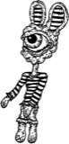Left one eyed rabbit figure, a drawing by twikoi