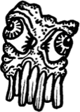 Lower left toothy head, a drawing by twikoi
