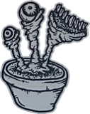 Three-stalk toothy planter, a drawing by twikoi