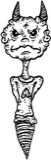 Right two horn slender character, a drawing by twikoi