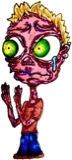 Purple small raised arm figure, a drawing by twikoi