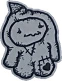 Seated patchwork creature, a drawing by twikoi