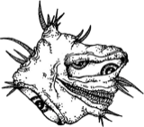Left spiky creature, a drawing by twikoi