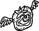 Small winged carrot head, a drawing by twikoi