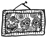 Framed creature illustration, a drawing by twikoi