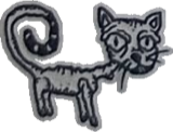 Spiral-tailed ink cat, a drawing by twikoi
