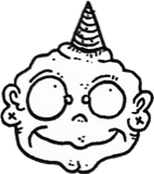 Upper left rounded horn face, a drawing by twikoi