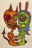Horn-and-ear embrace, a drawing by twikoi