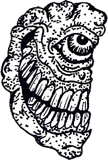 Middle left open mouth face, a drawing by twikoi