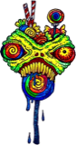 Colorful antenna monster face, a drawing by twikoi