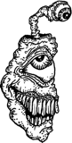 Left expressive creature head, a drawing by twikoi