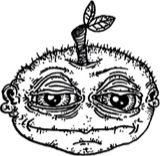 Upper right leaf sprout head, a drawing by twikoi