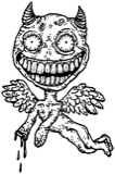 Horned winged runner, a drawing by twikoi