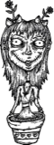 Left hairy potted friend, a drawing by twikoi