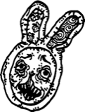 Upper right rabbit face, a drawing by twikoi