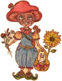 Mushroom-cap flower carrier, a drawing by twikoi