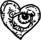 Heart shaped eye face, a drawing by twikoi