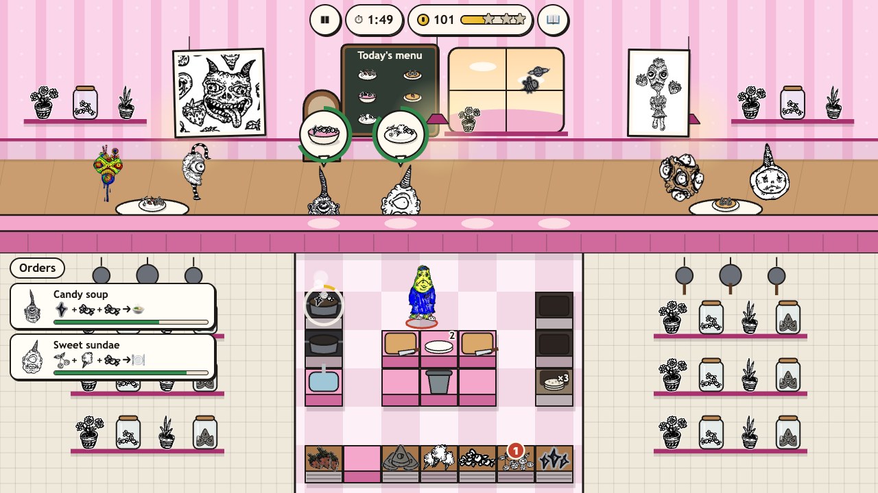 Creep Kitchen: the Candy Palace with candy soup, sweet sundaes, pots, ovens and a sink for the dirty plates