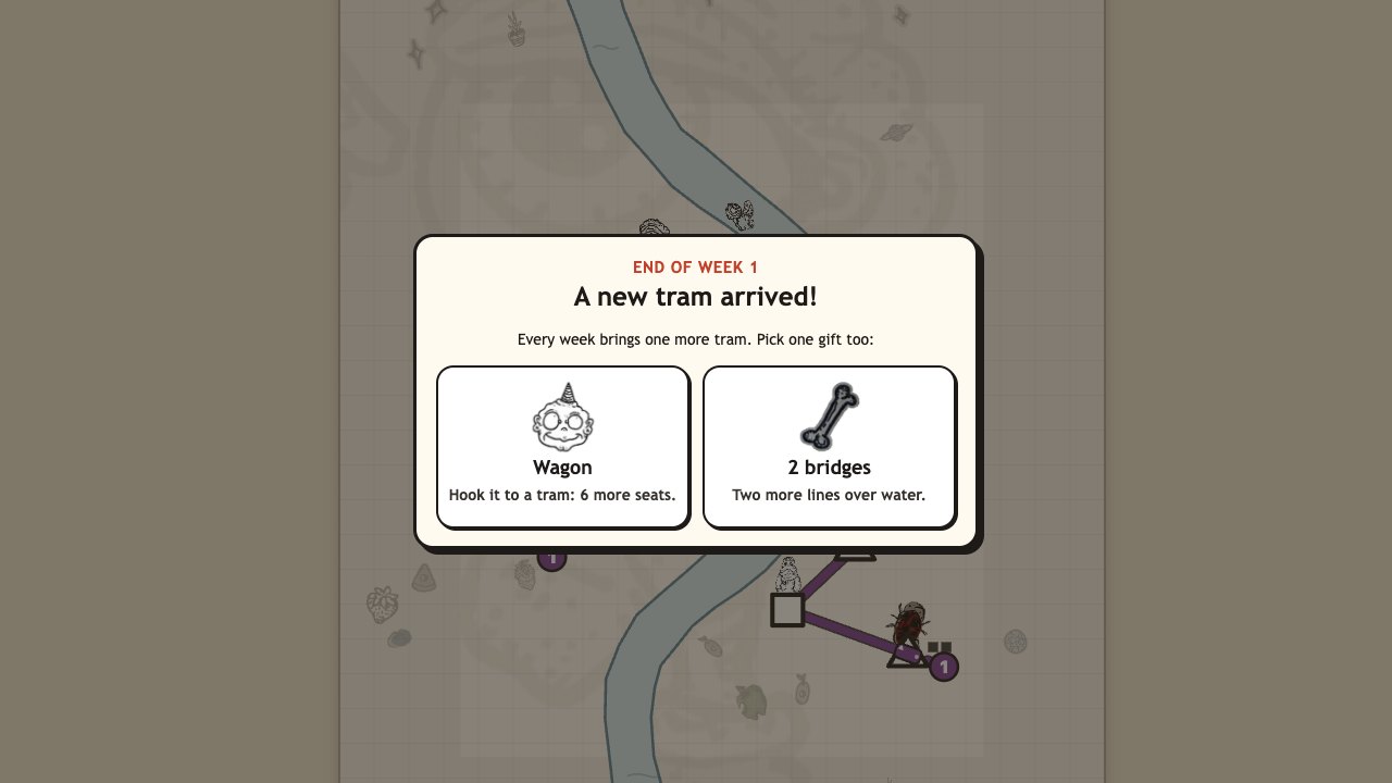 Creep Metro: the end of a week, two gift cards with her drawings: a wagon and two bridges