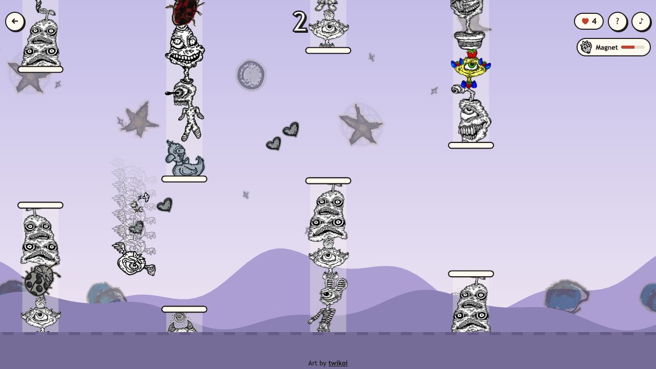 Float: the starry lilac sky with a heart chain counter