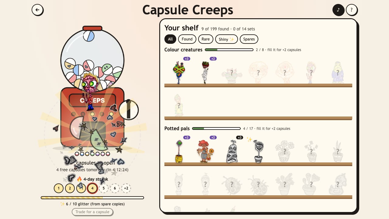 Capsule Creeps: a picture from the game