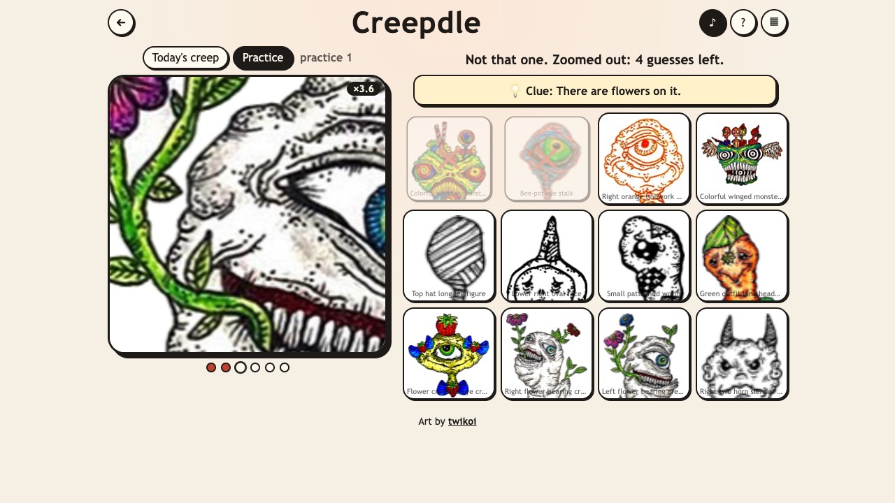 Creepdle: a picture from the game