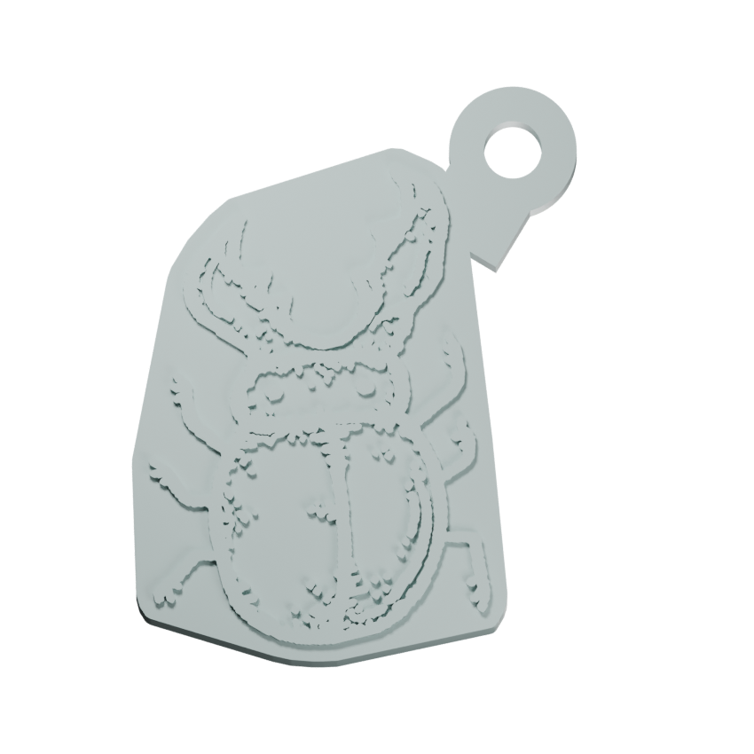 Antlered beetle · Raised-Art Keychain design preview