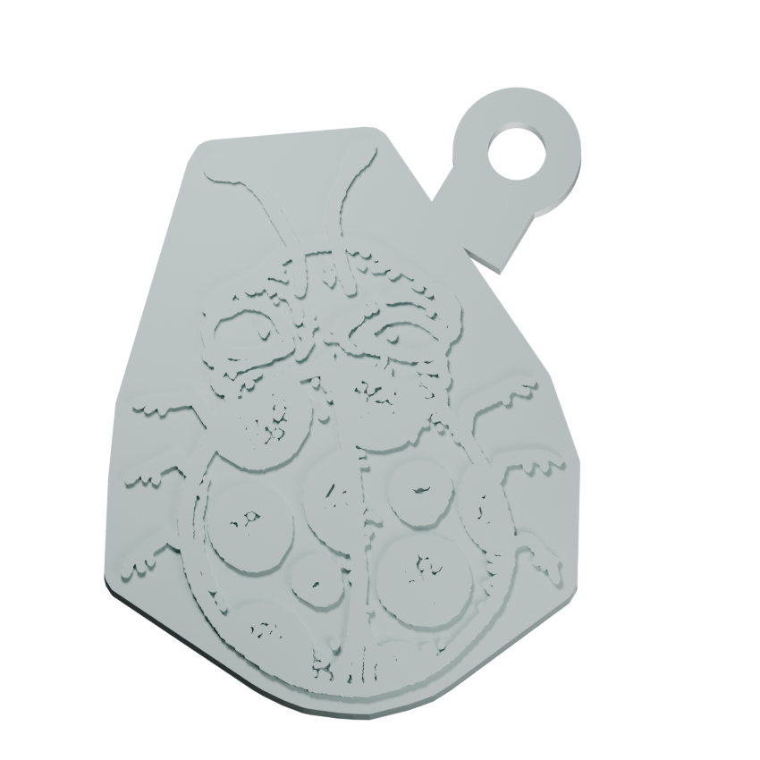 Long-antenna spotted beetle · Supported Relief Keychain design preview