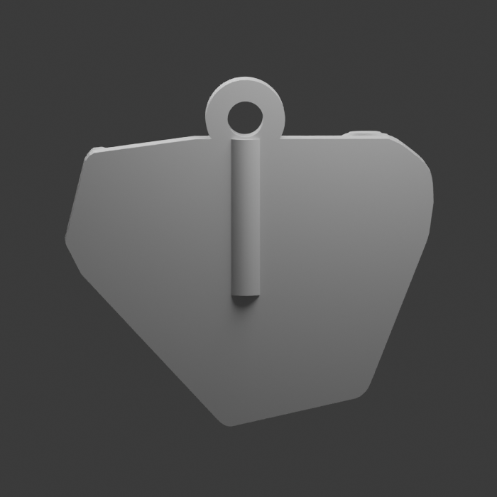 Blocked supported-cat keychain study, actual digital render