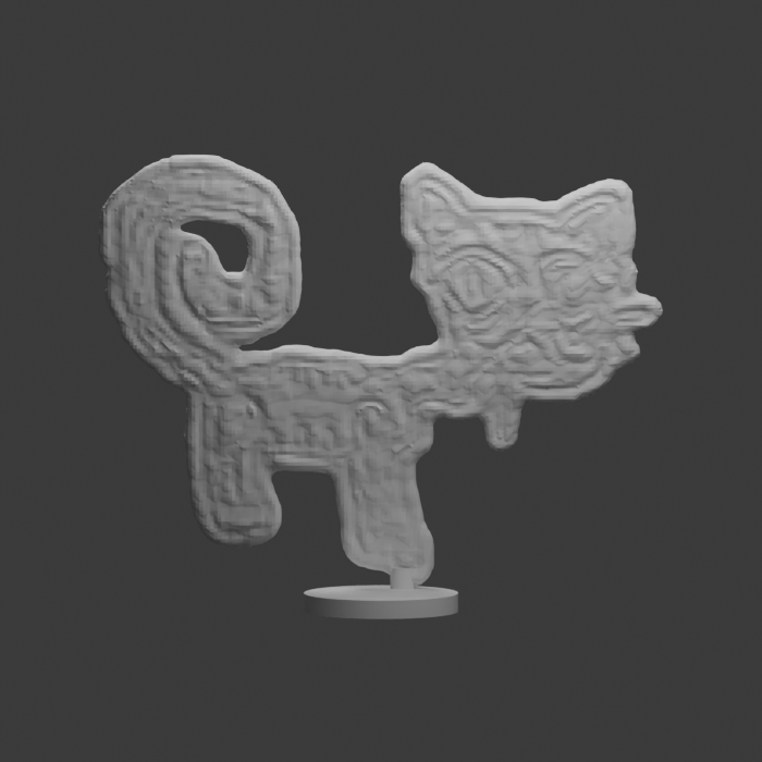Spiral-tailed ink cat · Display Figure design preview