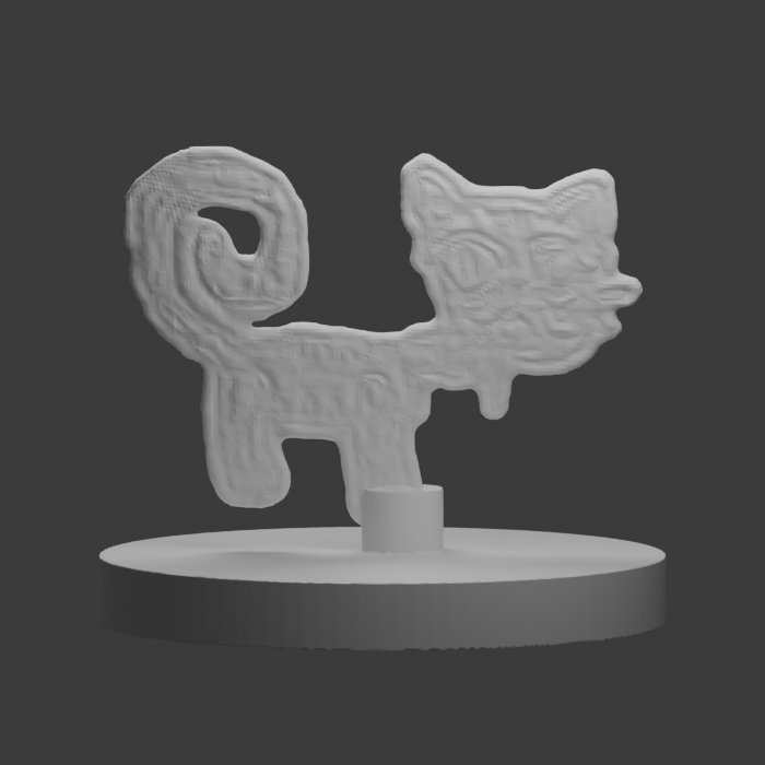 Spiral-tailed ink cat · Tabletop Mini design preview
