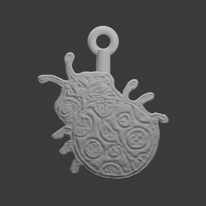 Long-antenna spotted beetle · Keychain design preview