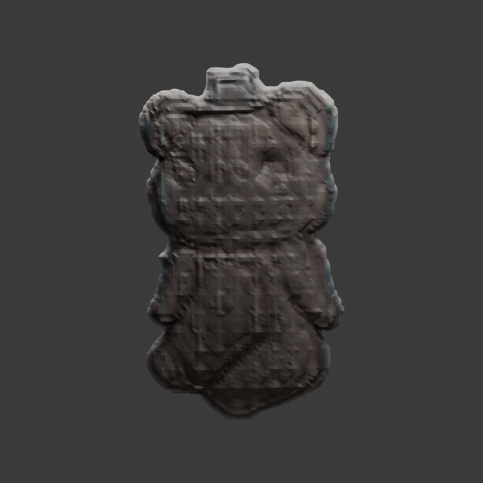 Actual inferred bear back with repeated facial features