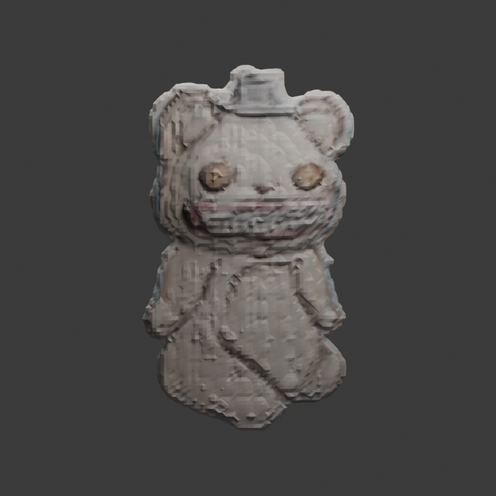 Actual inferred bear front, showing coarse facial details