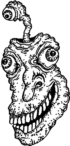 Original hand-drawn art: Right expressive creature head