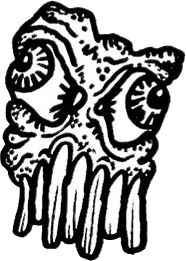 Original hand-drawn art: Lower left toothy head