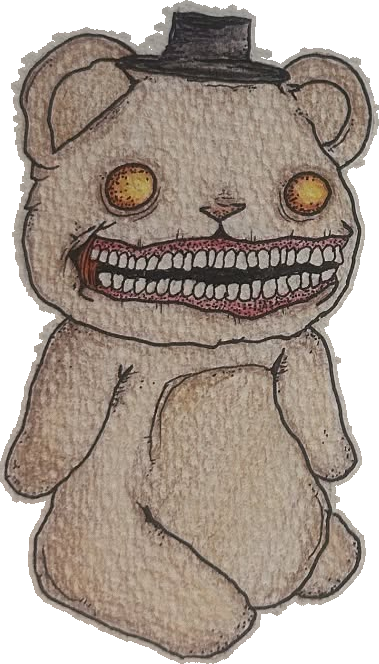 Original hand-drawn art: Top-hat seated bear