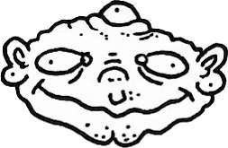 Original hand-drawn art: Upper right flattened face