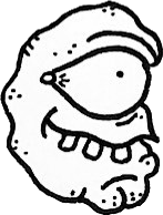 Original hand-drawn art: Middle center one eyed profile