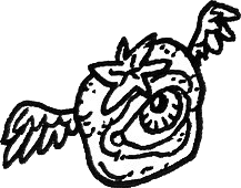 Original hand-drawn art: Small winged carrot head