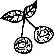 Original art: Branch with two eye berries