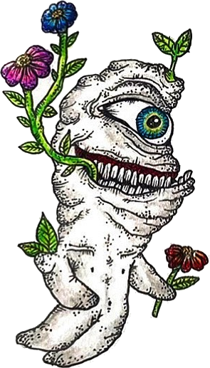 Mattea’s original flower-bearing creature drawing