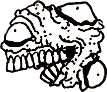 Original hand-drawn art: Middle right reclining head
