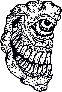 Original hand-drawn art: Middle left open mouth face