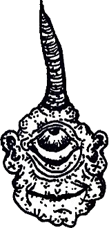 Original hand-drawn art: Lower horned face